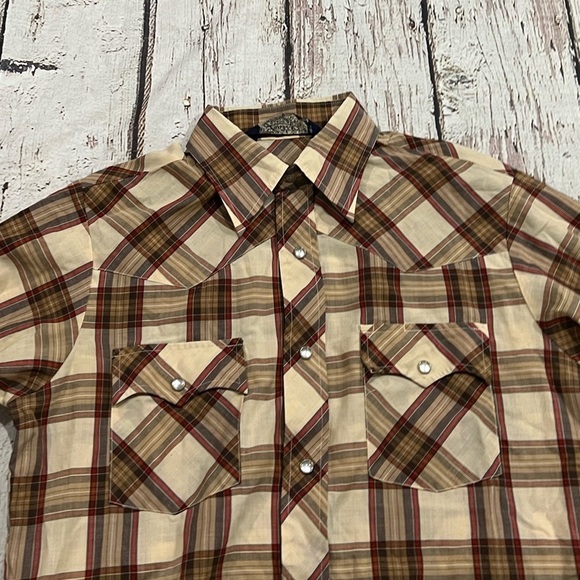 Vintage Lariat Western Cowboy Pearl Snap Rancher Button Down Long Sleeve Shirt - Picture 2 of 6